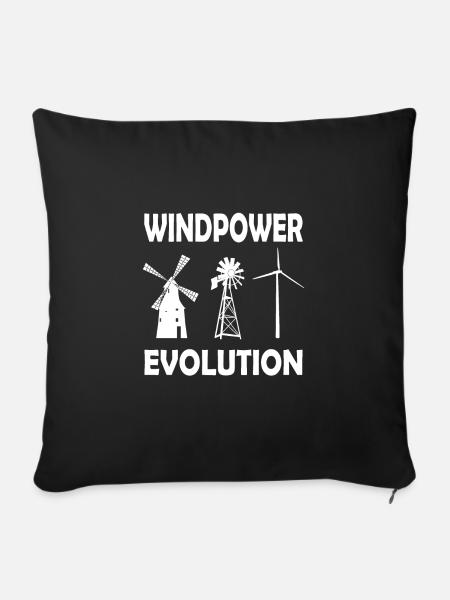 Windenergie Windkraftanlage Windrad - Sofakissenbezug 45 x 45 cm - Schwarz