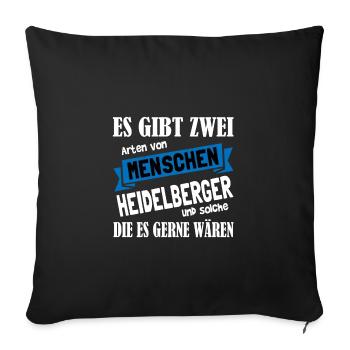 Heidelberger Schloss Heidelberg - Sofakissenbezug 45 x 45 cm - Schwarz - Vorne
