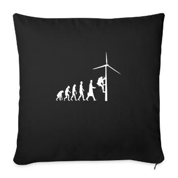 Windenergie Windkraftanlage Windrad - Sofakissenbezug 45 x 45 cm - Schwarz - Vorne