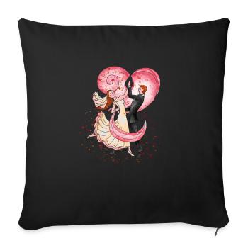 Dancing wedding couple - Sofa pillowcase 17,3'' x 17,3'' (45 x 45 cm) - black - Front