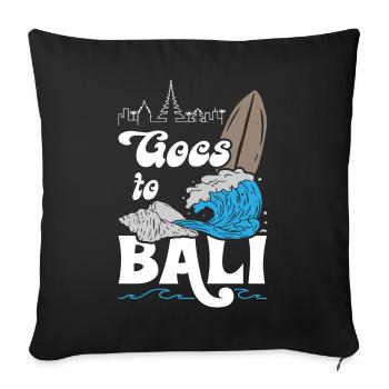 Goes to Bali Surfing - Sofa pillowcase 17,3'' x 17,3'' (45 x 45 cm) - black - Front