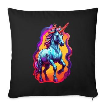 Unicorn - Sofa pillowcase 17,3'' x 17,3'' (45 x 45 cm) - black - Front