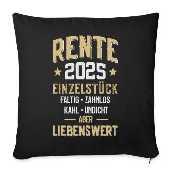 RENTNER RENTE 2025 - Sofakissenbezug 45 x 45 cm - Schwarz - Vorne
