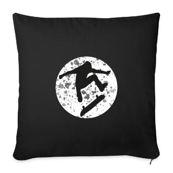 Skating Skateboarding Moon Moon - Sofa pillowcase 17,3'' x 17,3'' (45 x 45 cm) - black - Front