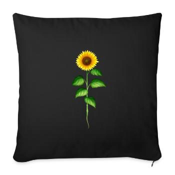 Tournesol tournesol graines de tournesol - Housse de coussin décorative 45 x 45 cm - noir - Devant