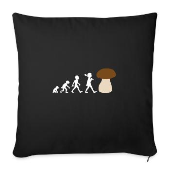 Conception de l'évolution d'un cèpe - Housse de coussin décorative 45 x 45 cm - noir - Devant