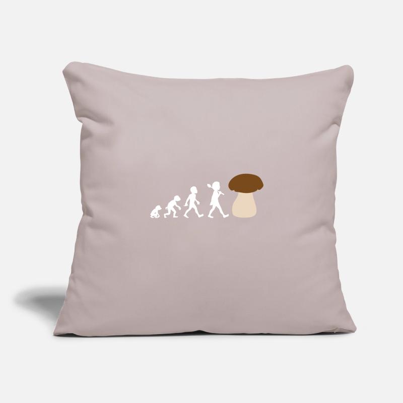 Conception de l'évolution d'un cèpe Housse de coussin décorative 45 x 45 cm
