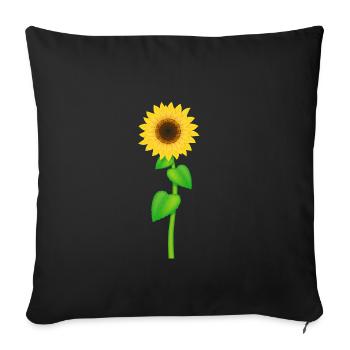 Tournesol tournesol graines de tournesol - Housse de coussin décorative 45 x 45 cm - noir - Devant