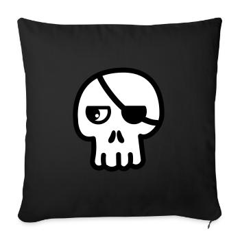 Skull Eye Patch Kawaii - Sofa pillowcase 17,3'' x 17,3'' (45 x 45 cm) - black - Front