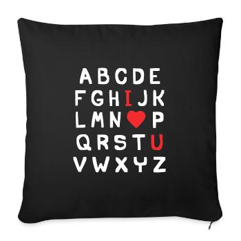 I love you - Sofa pillowcase 17,3'' x 17,3'' (45 x 45 cm) - black - Front