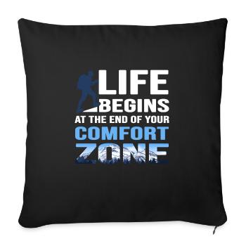 mountain hike ridge walk pathless alpine mountain path - Sofa pillowcase 17,3'' x 17,3'' (45 x 45 cm) - black - Front
