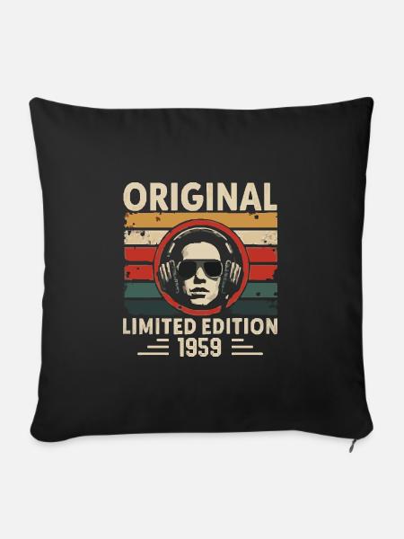 Original 1959 Retro Birthday 1959 Vintage 1959 - Sofa pillowcase 17,3'' x 17,3'' (45 x 45 cm) - black