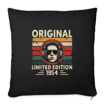 Original 1954 Retro Anniversary 1954 Vintage 1954 - Sofa pillowcase 17,3'' x 17,3'' (45 x 45 cm) - black - Front