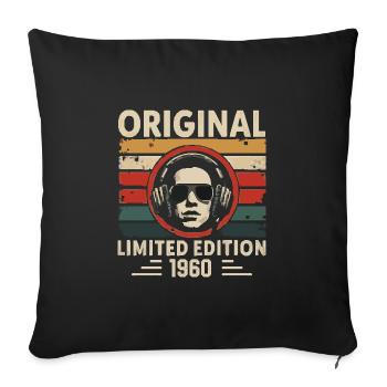 Original 1960 Rétro Anniversaire 1960 Vintage 1960 - Housse de coussin décorative 45 x 45 cm - noir - Devant