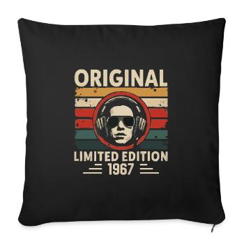 Original 1967 Rétro Anniversaire 1967 Vintage 1967 - Housse de coussin décorative 45 x 45 cm - noir - Devant