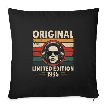 Original 1965 Retro Anniversary 1965 Vintage 1965 - Sofa pillowcase 17,3'' x 17,3'' (45 x 45 cm) - black - Front