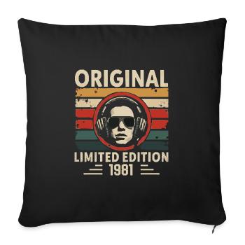Original 1981 Retro Anniversary 1981 Vintage 1981 - Sofa pillowcase 17,3'' x 17,3'' (45 x 45 cm) - black - Front