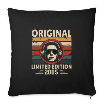Original 2005 Retro Anniversary 2005 Vintage 2005 - Sofa pillowcase 17,3'' x 17,3'' (45 x 45 cm) - black - Front