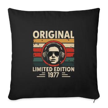 Original 1977 Retro Anniversary 1977 Vintage 1977 - Sofa pillowcase 17,3'' x 17,3'' (45 x 45 cm) - black - Front