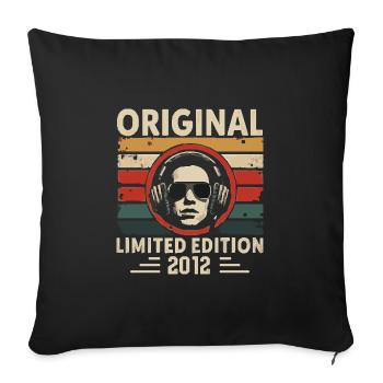 Original 2012 Retro Anniversary 2012 Vintage 2012 - Sofa pillowcase 17,3'' x 17,3'' (45 x 45 cm) - black - Front