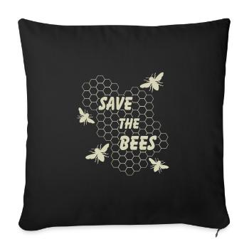 Save the Bees | Save the bees - Sofa pillowcase 17,3'' x 17,3'' (45 x 45 cm) - black - Front
