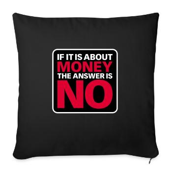 No Money - Housse de coussin décorative 45 x 45 cm - noir - Devant