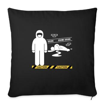 Tatort Forensics T-Shirt - Sofakissenbezug 45 x 45 cm - Schwarz - Vorne