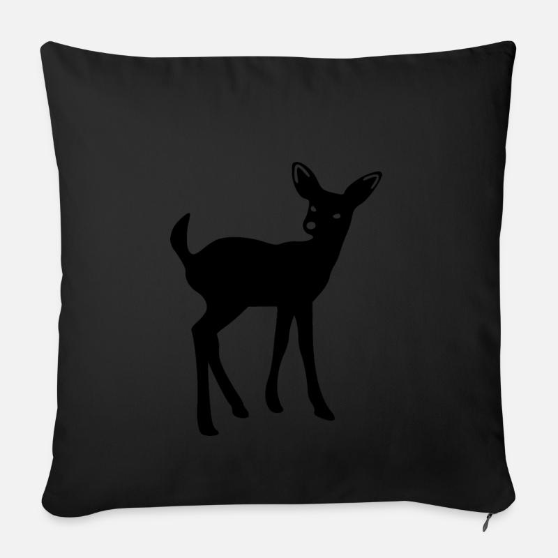 Cerf - Housse de coussin décorative 45 x 45 cm - noir