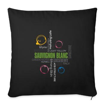 Sauvignon Blanc - Sofakissenbezug 45 x 45 cm - Schwarz - Vorne