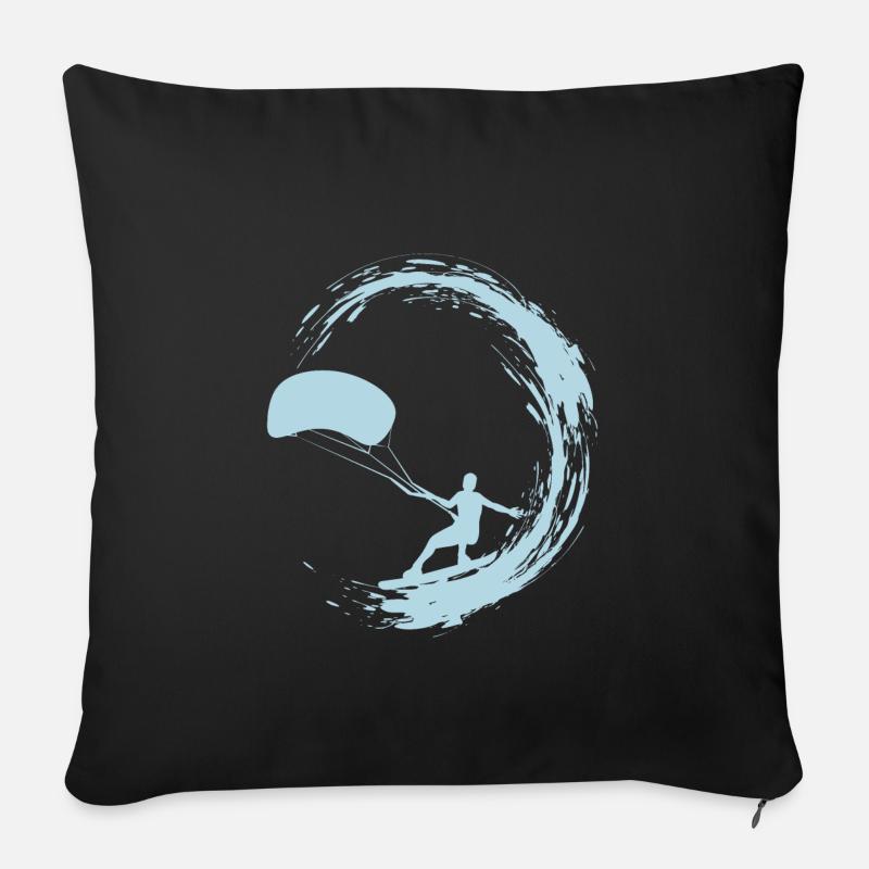 Kite Surfen - Sofakissenbezug 45 x 45 cm - Schwarz