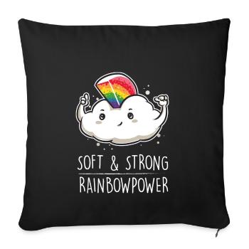 Rainbow cloud creative gift funny power - Sofa pillowcase 17,3'' x 17,3'' (45 x 45 cm) - black - Front