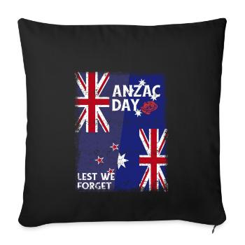 Australian - New Zealand - Anzac Day - Sofakissenbezug 45 x 45 cm - Schwarz - Vorne