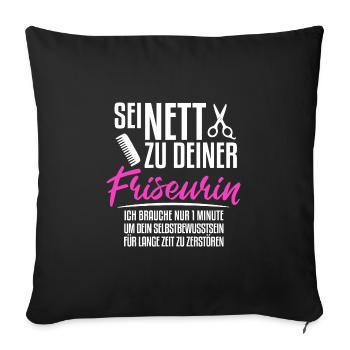 Hairdresser saying funny - Sofa pillowcase 17,3'' x 17,3'' (45 x 45 cm) - black - Front