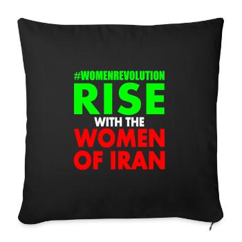 Rise with the women of iran - Housse de coussin décorative 45 x 45 cm - noir - Devant