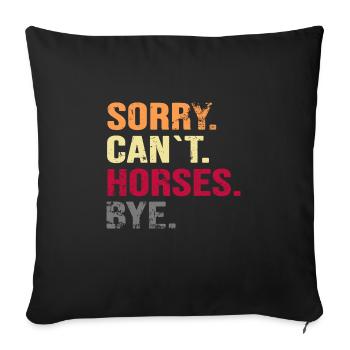 Cheval Cavalier Saut d’obstacles Cheval Galop Équitation - Housse de coussin décorative 45 x 45 cm - noir - Devant
