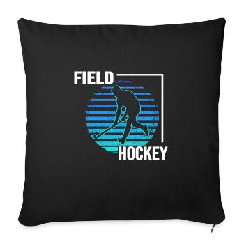 Hockey Club de hockey Joueur de hockey - Housse de coussin décorative 45 x 45 cm - noir - Devant
