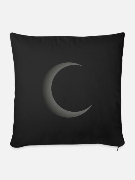 Mond Sichel Symbol Halbmond Nachthimmel Mondsichel - Sofakissenbezug 45 x 45 cm - Schwarz