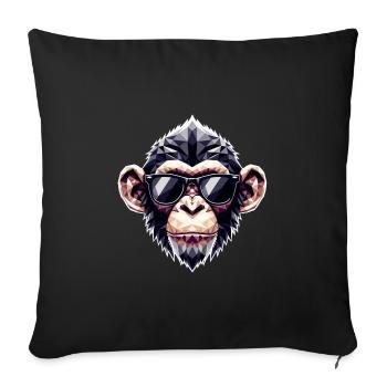 Affe Brille Polygon - Sofakissenbezug 45 x 45 cm - Schwarz - Vorne