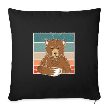 Coffee Bear Coffee Bear Morning grouch - Sofa pillowcase 17,3'' x 17,3'' (45 x 45 cm) - black - Front