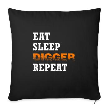 Excavatrice Excavatrice Godet Excavatrice Conducteur « digger » - Housse de coussin décorative 45 x 45 cm - noir - Devant