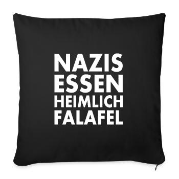 nazis essen heimlich falafel - Sofakissenbezug 45 x 45 cm - Schwarz - Vorne