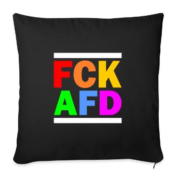 Fck afd - Sofakissenbezug 45 x 45 cm - Schwarz - Vorne