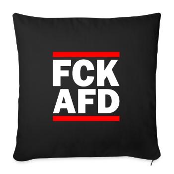 Fck afd - Sofakissenbezug 45 x 45 cm - Schwarz - Vorne