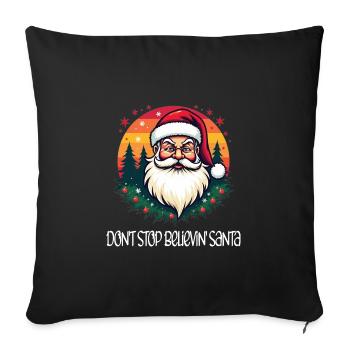 Don't stop believin Santa retro Weihnachtsmann - Sofakissenbezug 45 x 45 cm - Schwarz - Vorne