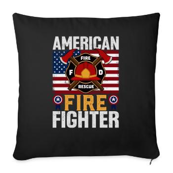 | Pompiers | des pompiers américains Héros - Housse de coussin décorative 45 x 45 cm - noir - Devant