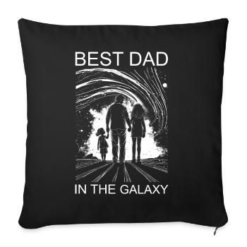 Father Daughter Dad Daughters Best Dad in the galaxy - Sofa pillowcase 17,3'' x 17,3'' (45 x 45 cm) - black - Front