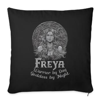 Intricate Norse Goddess Freya Viking - Sofa pillowcase 17,3'' x 17,3'' (45 x 45 cm) - black - Front