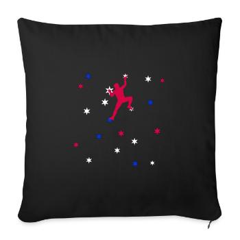 Escalade varappe alpiniste alpinisme - Housse de coussin décorative 45 x 45 cm - noir - Devant