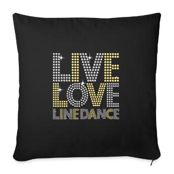Line Dance Dancing Dancer Country Music Gift - Sofa pillowcase 17,3'' x 17,3'' (45 x 45 cm) - black - Front