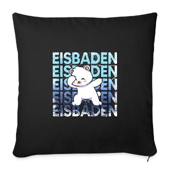 eisbaden kryotherapie eiskalt eisbad kneipp - Sofakissenbezug 45 x 45 cm - Schwarz - Vorne